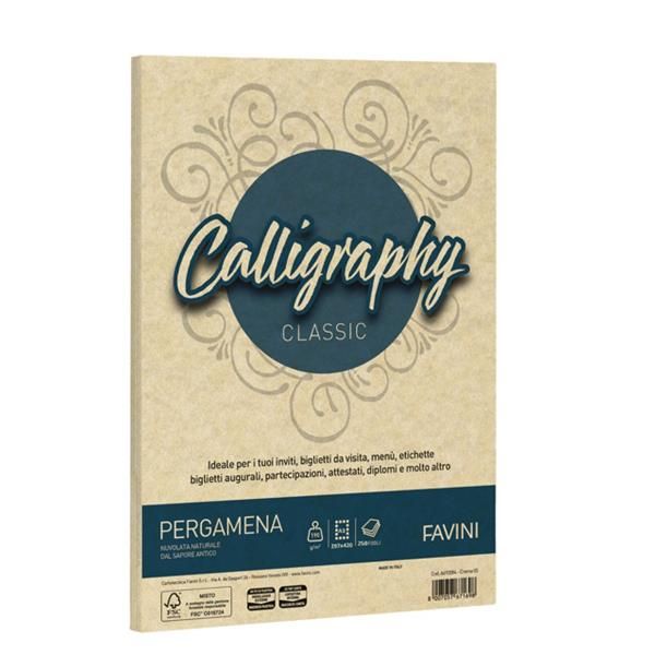 Carta Calligraphy Pergamena - A3 - 190 gr - crema 05 - Favini - conf. 250 fogli