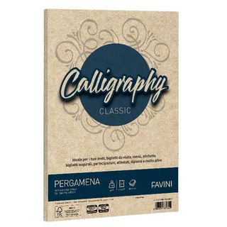 Carta Calligraphy pergamena - A4 - 190 gr - nocciola 04 - Favini - conf. 50 fog…