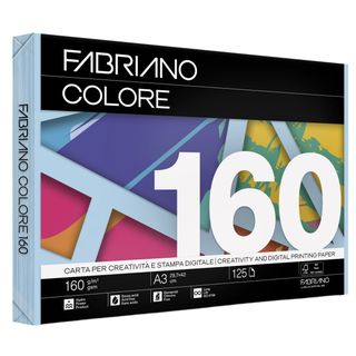 Carta Fabriano Colore - A3 - 160 gr - colori tenui celeste - Fabriano - conf. 1…
