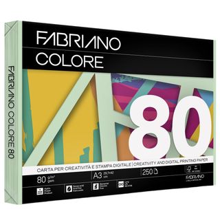 Carta Fabriano Colore - A3 - 80 gr - colori tenui acquamarina - Fabriano - conf…