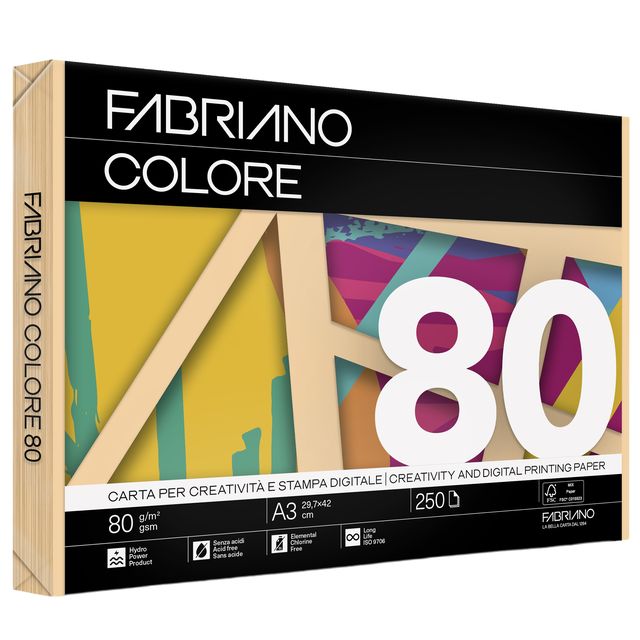Carta Fabriano Colore - A3 - 80 gr - colori tenui albicocca - Fabriano - conf. …