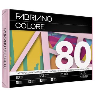 Carta Fabriano Colore - A3 - 80 gr - colori tenui rosa - Fabriano - conf. 250 f…