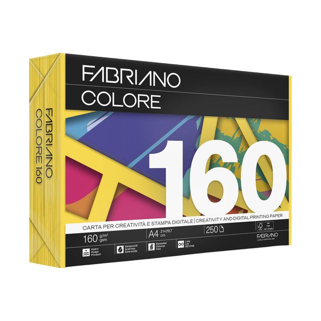 Carta Fabriano Colore - A4 - 160 gr - colori tenui cedro - Fabriano - conf. 250…