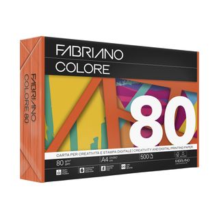 Carta Fabriano Colore - A4 - 80 gr - colori forti aragosta - Fabriano - conf. 5…