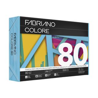 Carta Fabriano Colore - A4 - 80 gr - colori forti cielo - Fabriano - conf. 500 …