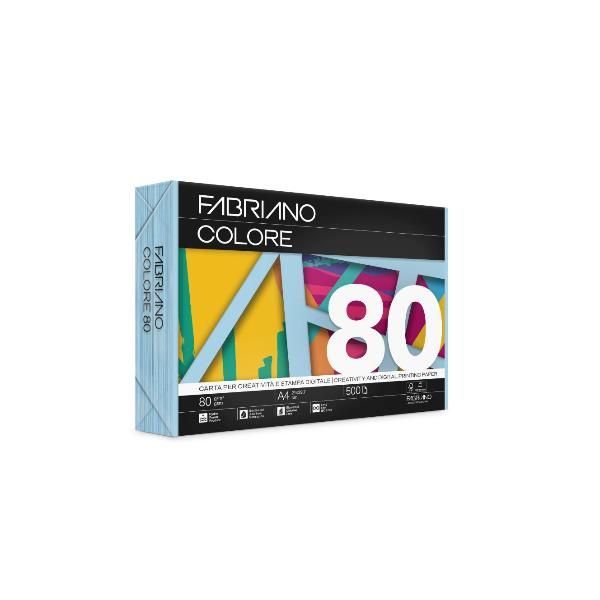 Carta Fabriano Colore - A4 - 80 gr - colori tenui celeste - Fabriano - conf. 50…