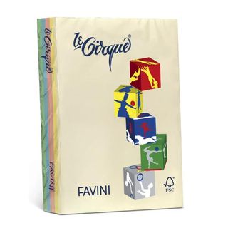 Carta Le Cirque - A4 - 80 gr - mix 4 colori pastello - Favini - conf. 200 fogli