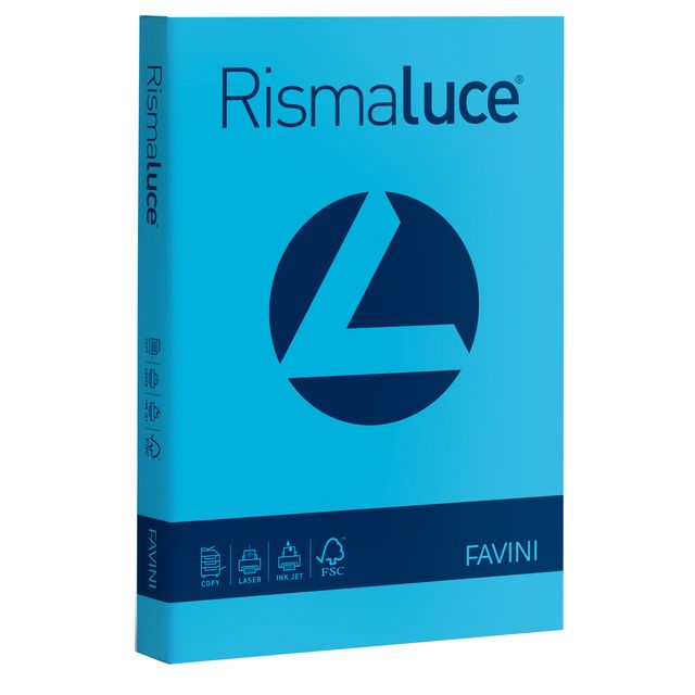 Carta Rismaluce - A4 - 90 gr - azzurro 55 - Favini - conf. 300 fogli