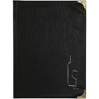 Carta dei vini Basic - A4 - 31,5 x 24 cm - PVC - nero - 4+2 buste fisse incluse…