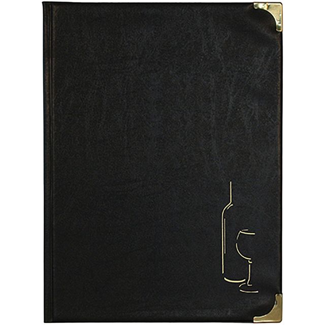 Carta dei vini Basic - A4 - 31,5 x 24 cm - PVC - nero - 4+2 buste fisse incluse…