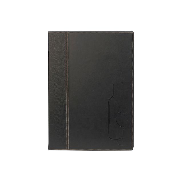Carta dei vini Trendy - 1 inserto doppio incluso - A4 - 24 x 34 cm - nero - Sec…