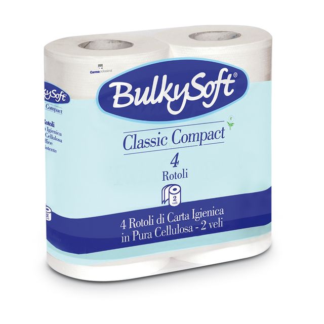 Carta igienica Classic 2 veli in pura cellulosa 500 strappi Bulkysoft conf. 4 r…