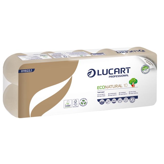 Carta igienica EcoNatural - 9,5 cm x 19,8 mt - 15 gr - diametro 10 cm - 180 str…