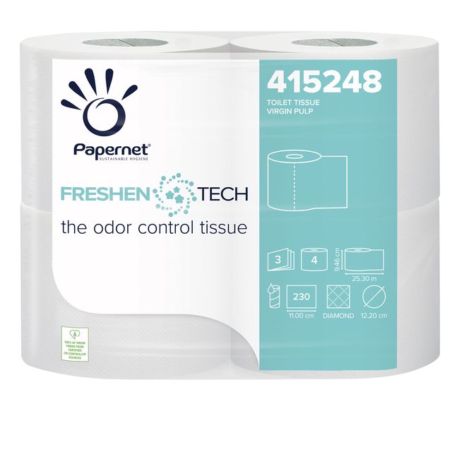 Carta igienica classica Freshen Tech - 3 veli - 230 strappi - diametro 12,2 cm …