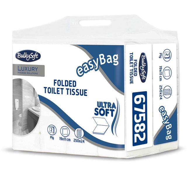 Carta igienica interfogliata EasyBag - 15,5 gr - strappo 11x19 cm - Bulkysoft -…