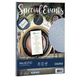 Carta metallizzata Special Events - A4 - 250 gr - argento - Favini - conf. 10 f…