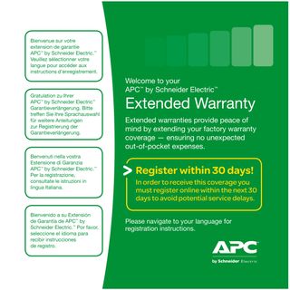 APC Extended Warranty Service Pack - Contratto di assistenza esteso - parti e m…