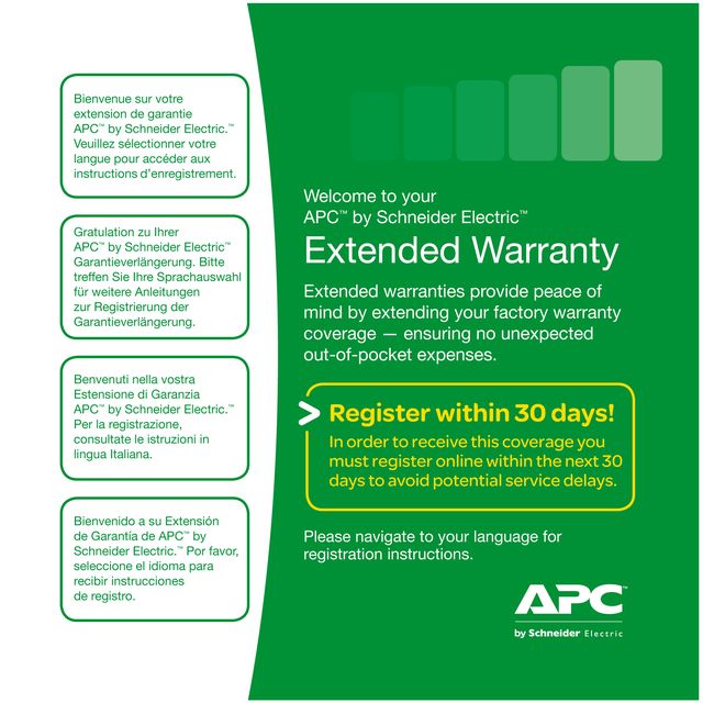 APC Extended Warranty Service Pack - Contratto di assistenza esteso - parti e m…