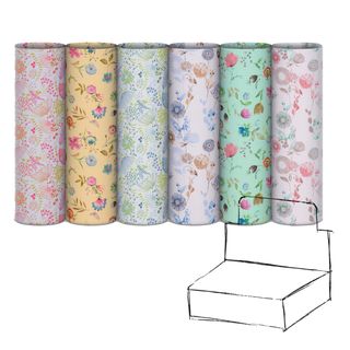 Carta regalo riciclata Fiori di campo - 100 fogli - 70x100cm - fantasie assorti…