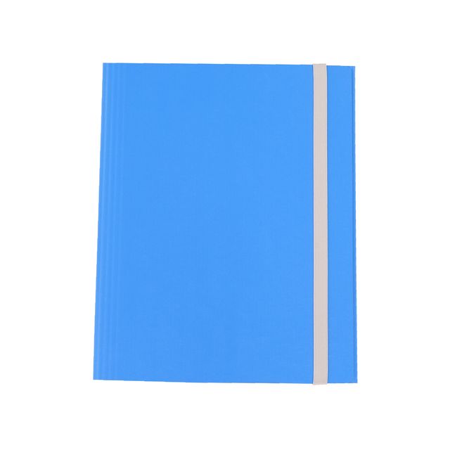 Cartella 3 lembi con elastico - A4 - dorso variabile - fibrone - blu - Cartotec…