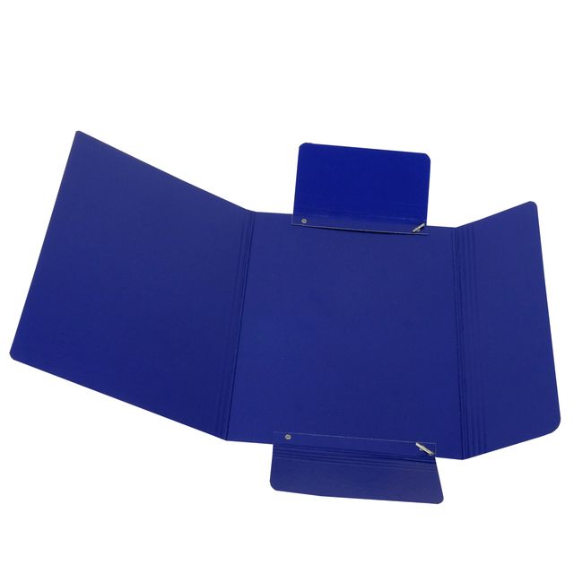 Cartella 3 lembi con elastico - A4 - dorso variabile - presspan - blu - Cartote…
