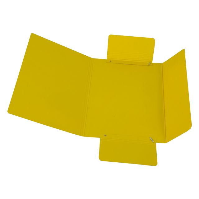Cartella 3 lembi con elastico - A4 - dorso variabile - presspan - giallo - Cart…