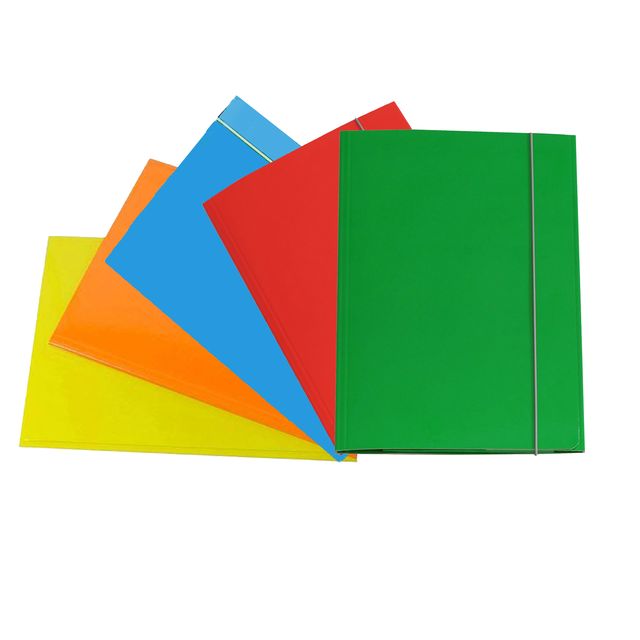 Cartella 3 lembi con elastico - A5 - dorso variabile - cartone plastificato - c…