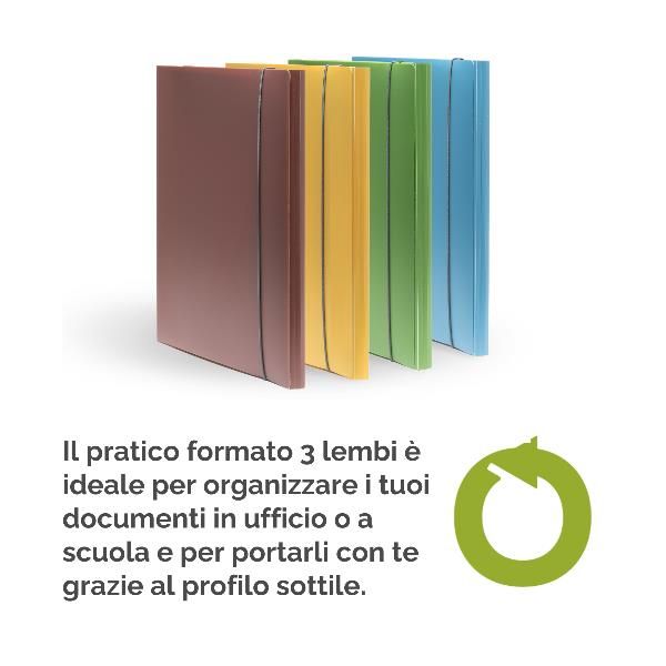 Cartella 3 lembi con elastico HOLOS - A4 - PP - azzurro - Fellowes