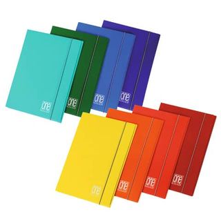 Cartella 3 lembi con elastico One Color - A4 - dorso piatto - colori brillanti …