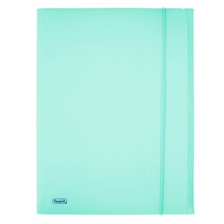 Cartella 3 lembi con elastico Pastel - 24 x 33cm - dorso 1 cm - PP - celeste - …