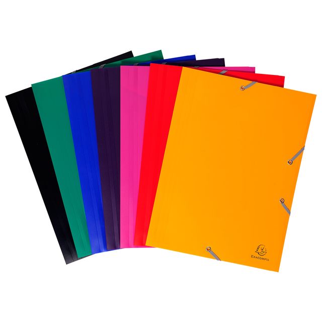 Cartella 3 lembi con elastico angolare - A4 - PP - blu - Exacompta