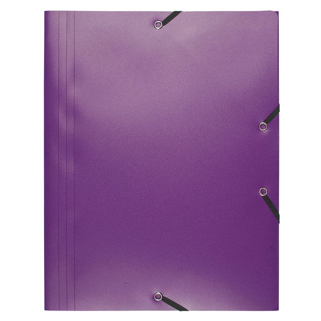 Cartella 3 lembi con elastico angolare - A4 - PP - viola - Exacompta