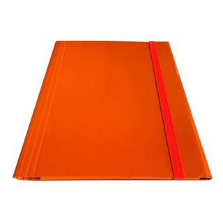 Cartella 3 lembi con elastico piatto - A4 - dorso variabile - arancio - Starline