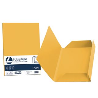 Cartellina 3 lembi Luce - 200 gr - A4 - cartoncino bristol - giallo oro - Favin…