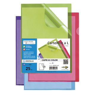 Cartellina a L Capri 61 color - A4 - PVC - liscio pesante - rosso - Sei Rota - …