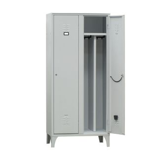 Armadio spogliatoio in metallo - 2 vani - con divisorio - 80 x 50 x 180 cm - gr…