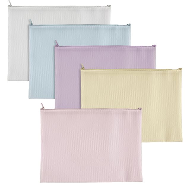 Busta con zip Bubble - 21,5 x 12,5 cm - EVA - colori pastello assortiti - Sei R…