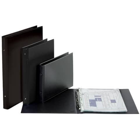 Favorit - Quaderno ad anelli - per 300 x 420 mm - nero