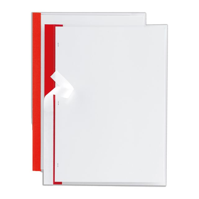 Cartellina per rilegatura Poli 200 - A4 - PP - trasparente buccia - dorso rosso…