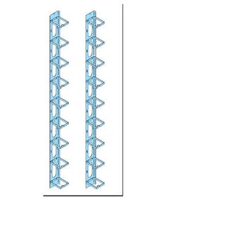 ITrack Coppia canala verticale gestione cavi 42U con 10 anelli 90x70