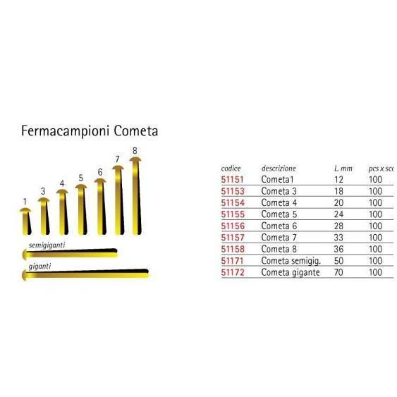 Molho Leone Fermacampioni Cometa 08 - Graffetta per carta - 36 mm - acciaio - p…
