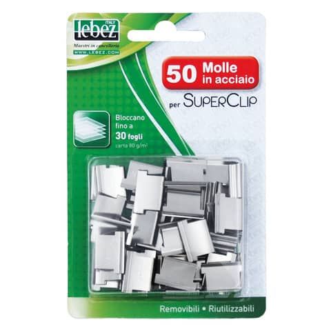 Molle di ricambio per SuperClip - colore acciaio - Lebez - conf. 50 pezzi