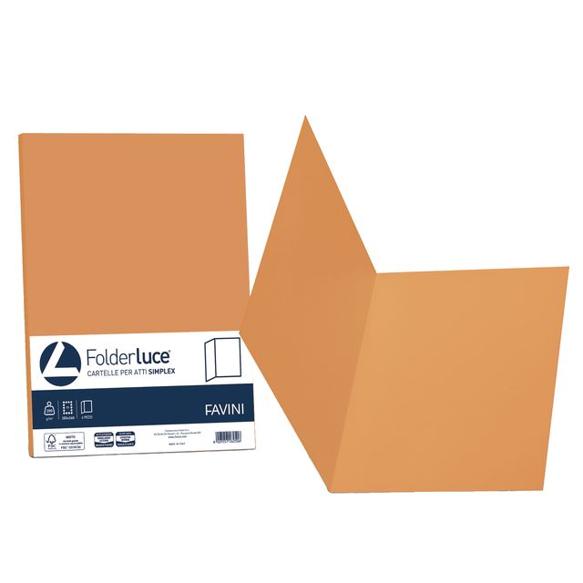 Cartellina semplice Luce - 200 gr - A4 - arancio - cartoncino bristol - Favini …