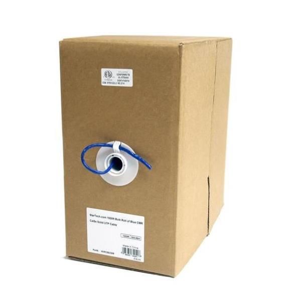 StarTech.com Rotolo in serie di cavi UTP solidi CMR Cat5e, 304,8 m, colore blu …