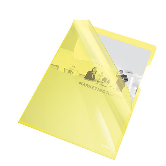 Cartelline a L - PVC - liscio - 21 x 29,7 cm - giallo cristallo - Esselte - con…