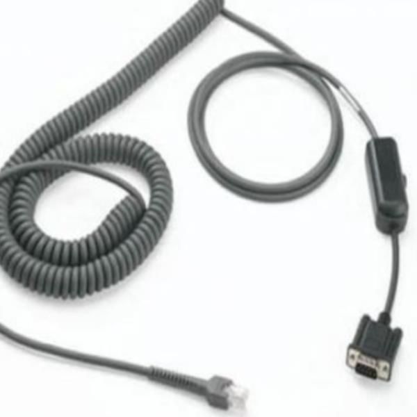 Zebra - Cavo seriale - DB-9 (F) - 2.74 m - avvolto a spirale - per Symbol LS2208