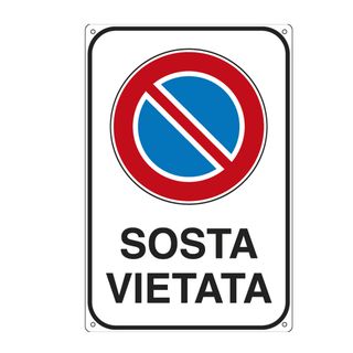 Cartello segnalatore - 20x30 cm - SOSTA VIETATA - alluminio - Cartelli Segnalat…