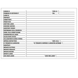 Cartello segnalatore - 67x100 cm - cantiere specifiche dei lavori - polionda - …