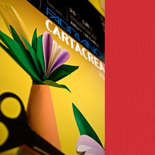 Cartoncino CartaCrea - 35 x 50 cm - 220 gr - ciliegia - Fabriano - blister 10 f…